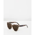 Le Specs - Liar Lair Brown Tort Cat Eye Sunglasses - Sunglasses (Volcanic Tort & Brown Mono) Liar Lair Brown Tort Cat Eye Sunglasses