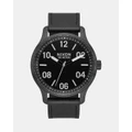 Nixon - Patrol Leather Watch - Watches (Black & Silver) Patrol Leather Watch