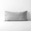 Aura Home - Vintage Linen Fringe Rectangle Cushion - Home (Grey) Vintage Linen Fringe Rectangle Cushion