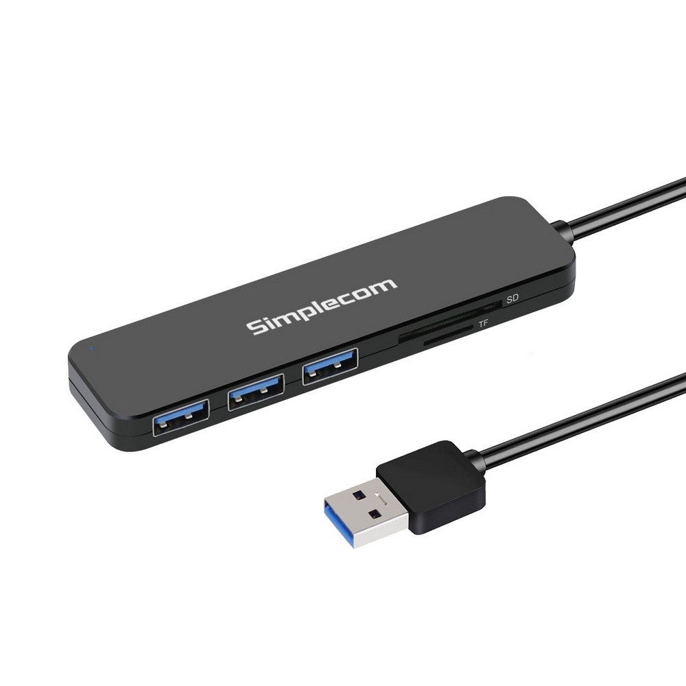 Image of Simplecom CH365 SuperSpeed 3 Port USB 3.0 (USB 3.2 Gen 1) Hub with SD MicroSD Card Reader