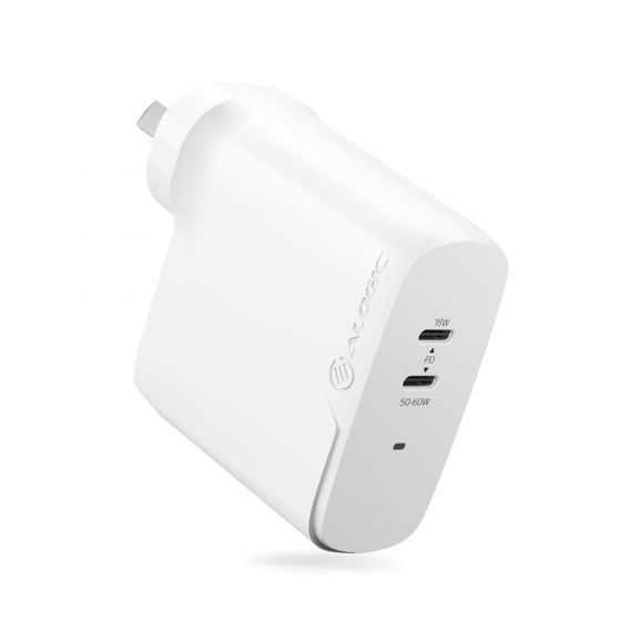 Image of ALOGIC Rapid Power 2 Port 68W?Compact Wall Charger – 2x USB-C – With USB-C Charging Cable [WCG2X68-ANZ]