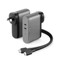 ALOGIC Rapid Power 2 Port 68W?Compact Wall Charger – 2x USB-C – With USB-C Charging Cable - Space Grey [WCG2X68SGR-ANZ]