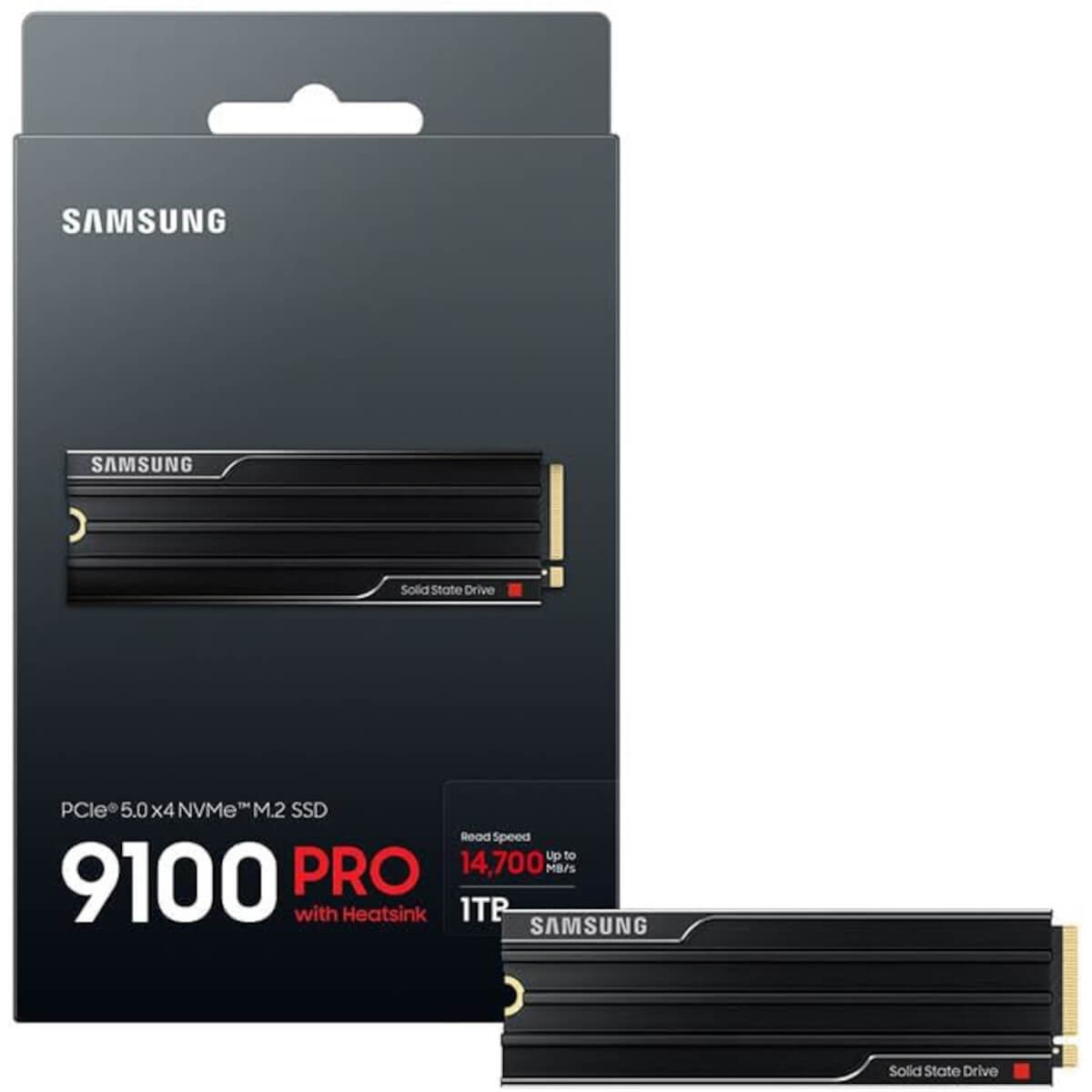 Samsung 9100 Pro 1TB + Heatsink M.2 Internal NVMe PCIe5 SSD [MZ-VAP1T0CW] 14700R/13300W MB/s 5 Yrs Wty