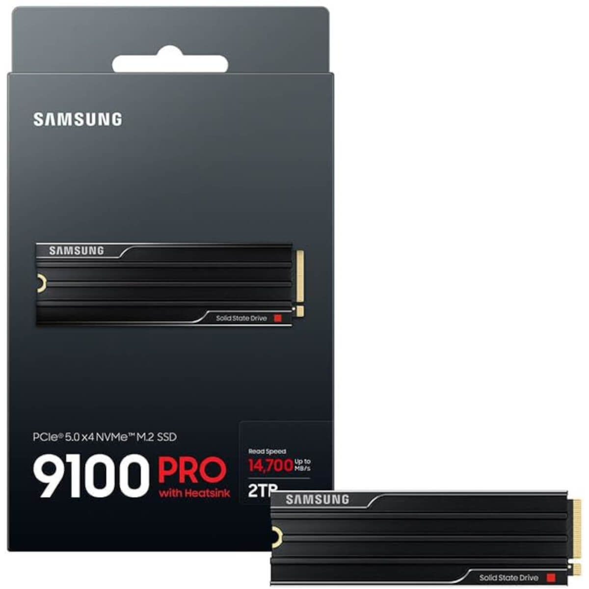 Samsung 9100 Pro 2TB + Heatsink M.2 Internal NVMe PCIe5 SSD [MZ-VAP2T0CW] 14700R/13400W MB/s 5 Yrs Wty