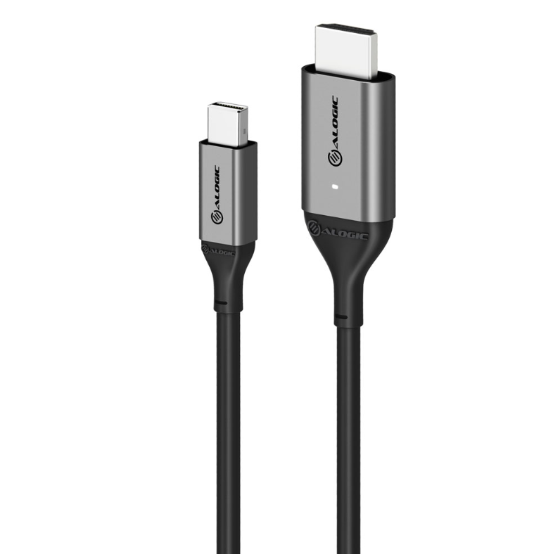 Image of ALOGIC Ultra Mini DisplayPort 1.4 to HDMI 2.0 Cable [ULMDPHD02-SGR] 4K 60Hz - ACTIVE - 2m Space Grey
