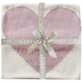 Alimrose Baby Heart Blanket - Natural &amp; Pink