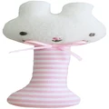 Alimrose Baby Bunny Stick Rattle - Pink Stripe
