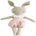 Alimrose Rosie Romper Bunny Toy - Pink Linen (30cm)