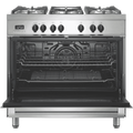 DeLonghi 90cm Dual Fuel Upright Cooker Stainless Steel