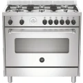 La Germania Americana 90cm Dual Fuel Upright Cooker - Stainless Steel