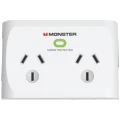 Monster Dual Socket Surge Protector (White)
