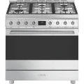 Smeg 90cm Dual Fuel Freestanding Cooker Stainless Steel