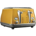 DeLonghi Icona Capitals Yellow 4 Slice Toaster
