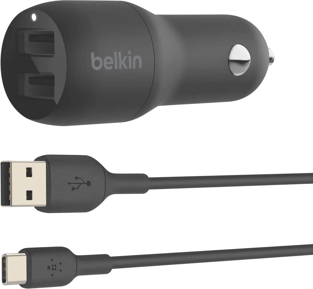 Belkin Dual 24W USB Car Charger with USB-C Cable