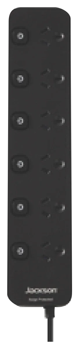 Jackson 6 Way Individually Switched Surge Protected Powerboard