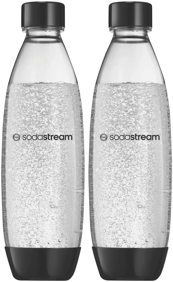 Sodastream 1 Litre Fuse Bottles Twin Pack Black