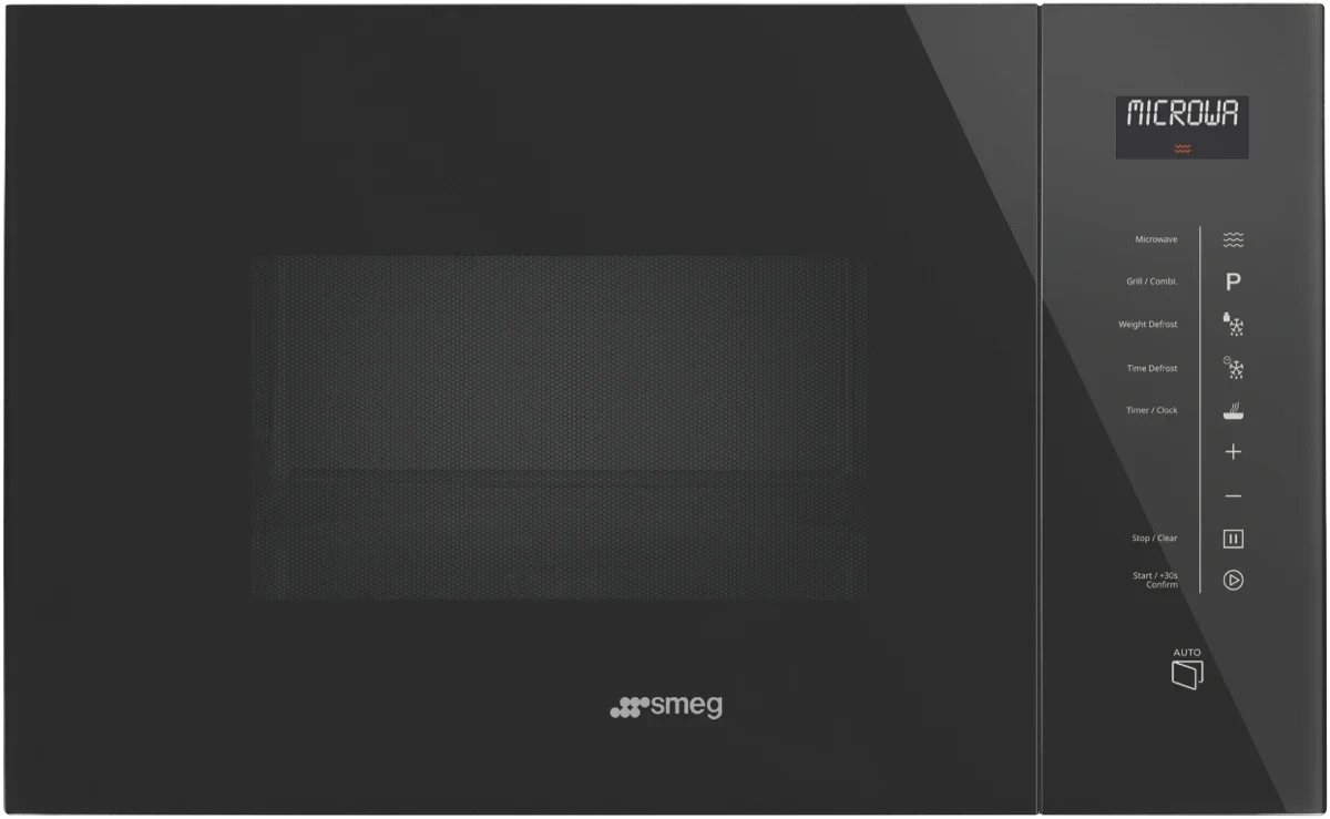 Smeg Linea Built-In 25L Microwave with Grill Pure Black