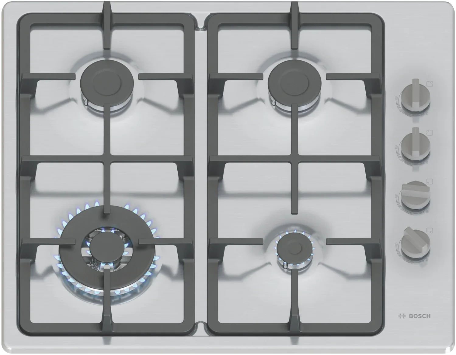Bosch Series 2, 60cm Gas Cooktop, Stainless Steel