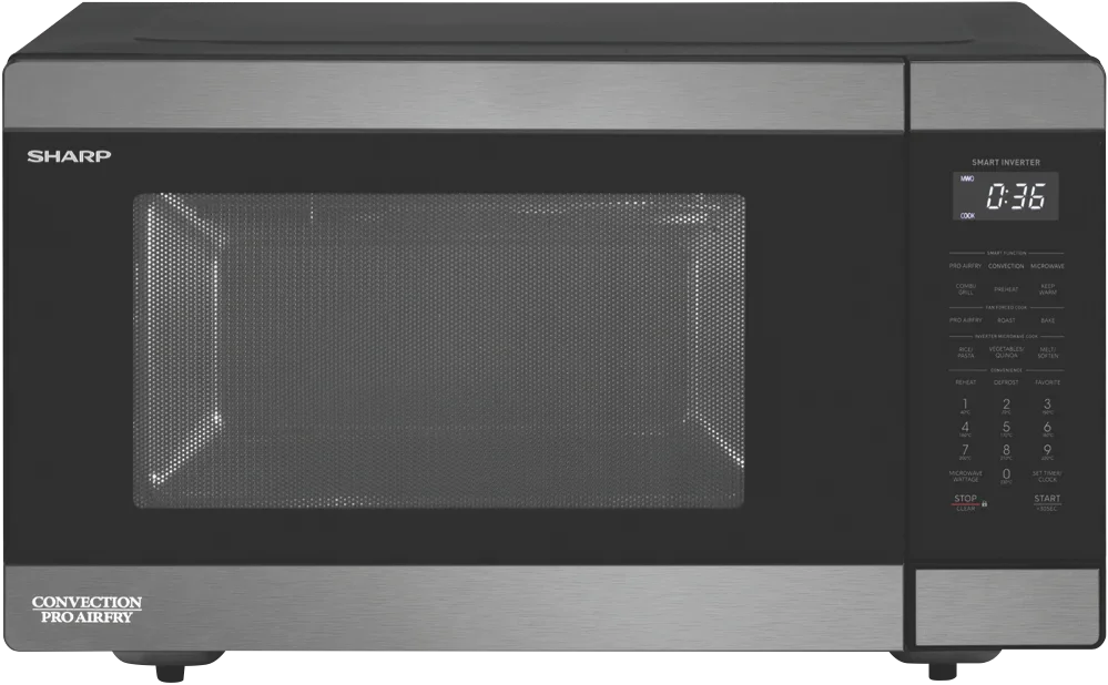 Sharp 36L 1000W Pro Airyfry Convection Microwave Black Stainless