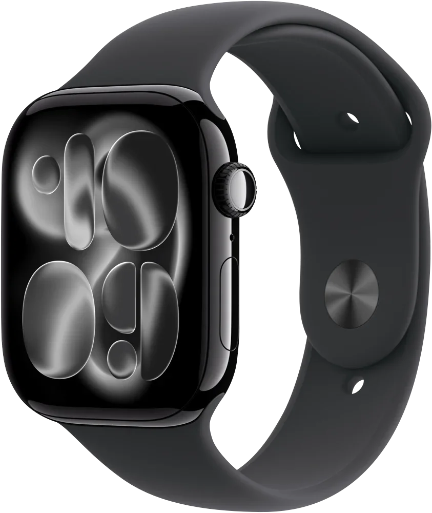 Apple Watch Series 11 GPS 46mm Jet Black Aluminium Case - Black Sport Band S/M
