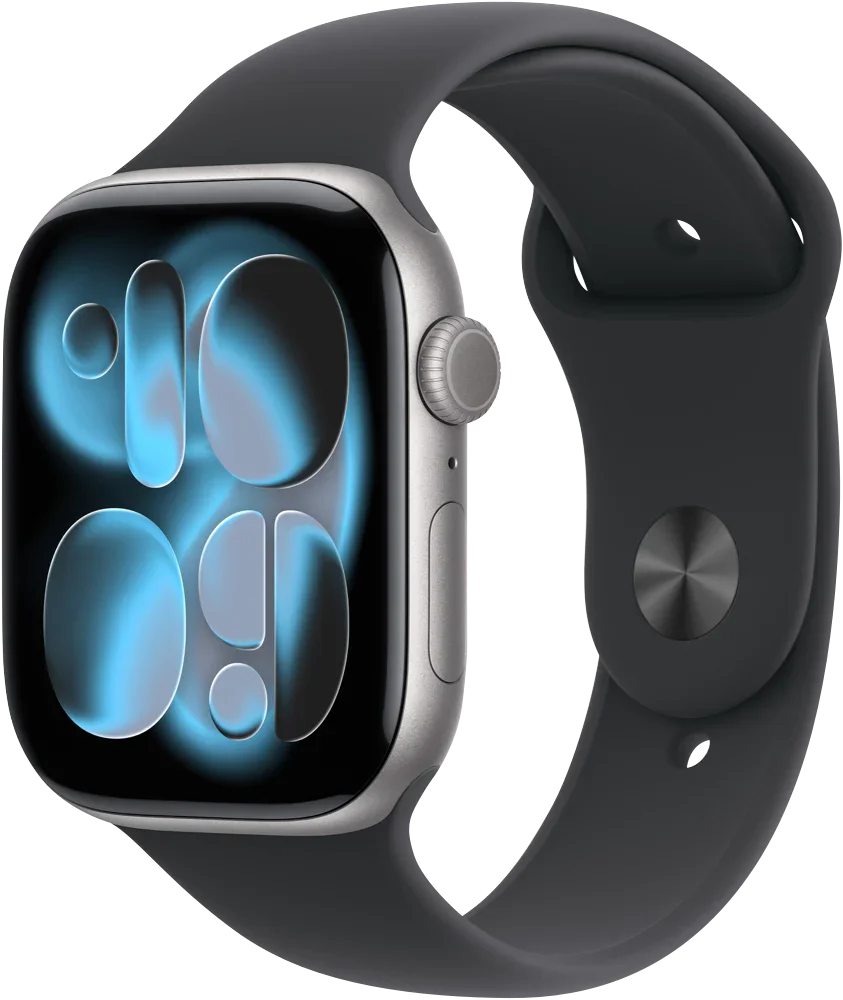 Apple Watch Series 11 GPS 46mm Space Grey Aluminium Case - Black Sport Band S/M