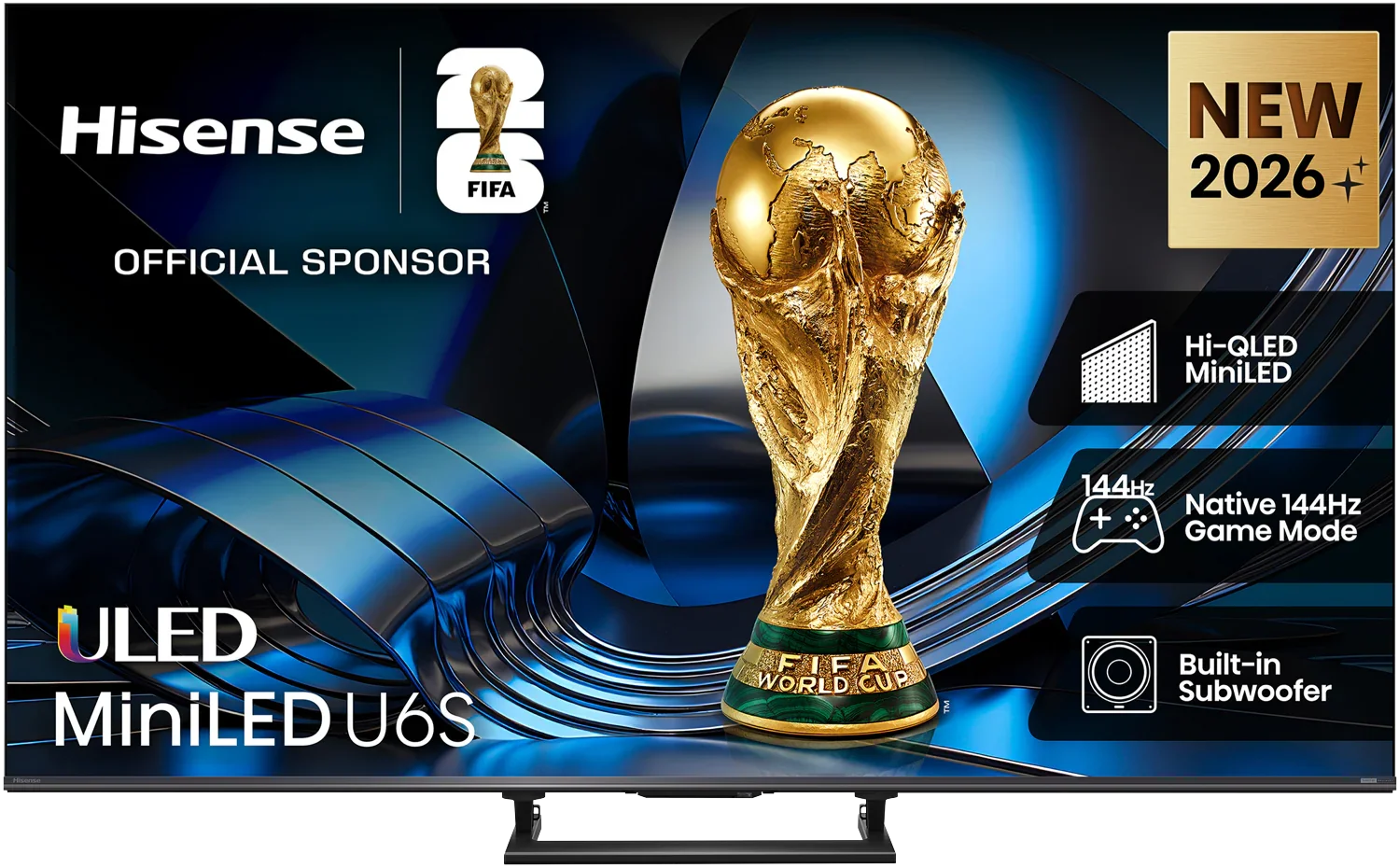 Hisense 55" U6SAU 4K ULED MiniLED Hi-QLED 144Hz Smart AI TV 2026