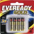 Eveready Gold AAA Batteries 4 Pack