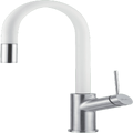 Oliveri Vilo White and Brushed Pull Out Mixer Tap