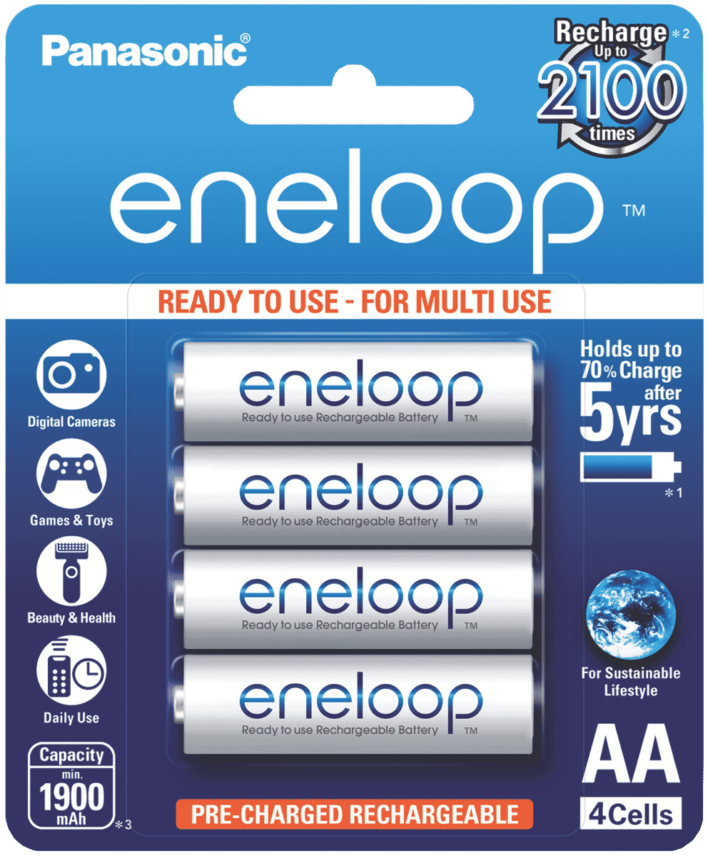 Eneloop AA Rechargeable Batteries 4 Pack
