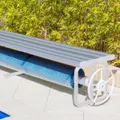 Daisy Under Bench Pool Cover Roller - Clear Anodised - Solar Powered