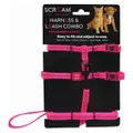Scream Reflective Adjustable Nylon Cat Puppy Harness With Leash Loud Pink Each