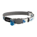 Rogz Glowcat Collar Blue Floral 11mm