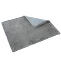 Charlies Pet Reversible Faux Fur Winter Rug And Blanket Blue And Grey Trim Small