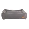 Lulu And Boo Dog Bolster Bed Quilted Siena Removable Parts Grey Medium