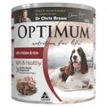 Optimum Adult Weight Management Chicken And Rice Cans Wet Dog Food 12 X 680g