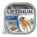 Optimum Adult Wet Dog Food Chicken And Rice Trays 100g