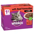 Whiskas Wet Cat Food Adult Beef Jelly 12 X 85g