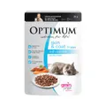 Optimum Grain Free Skin And Coat Wet Cat Food Salmon In Jelly Pouch 30 X 85g