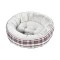 Paws For Life Reversible Round Bed Tartan Grey Large