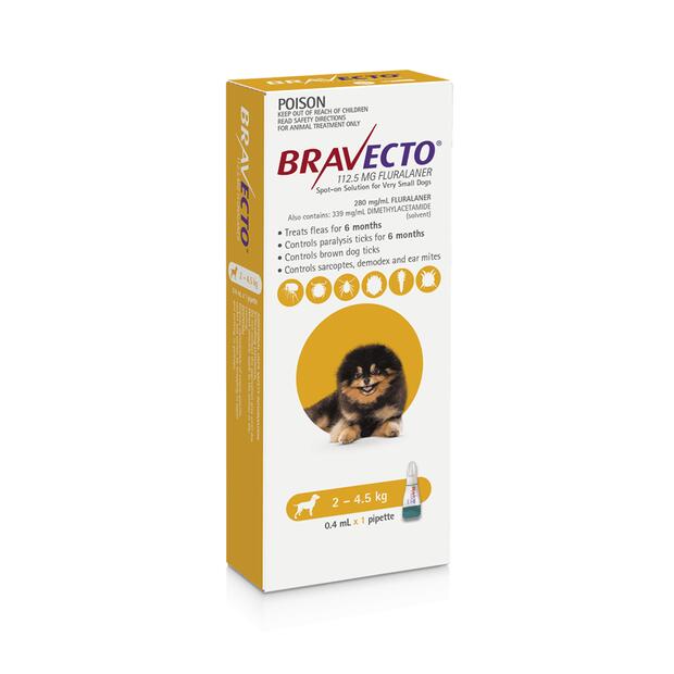 Bravecto Spot On For Dogs Yellow