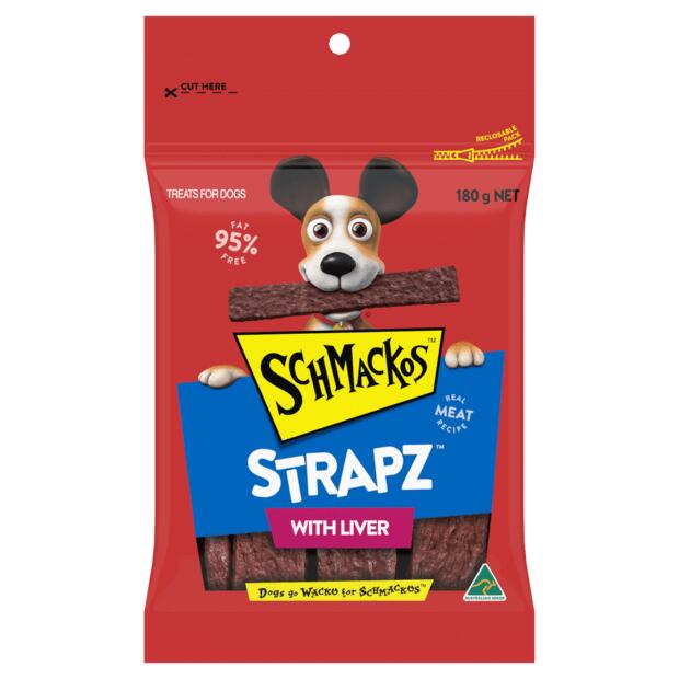 Schmackos Strapz Liver Flavour Dog Treats