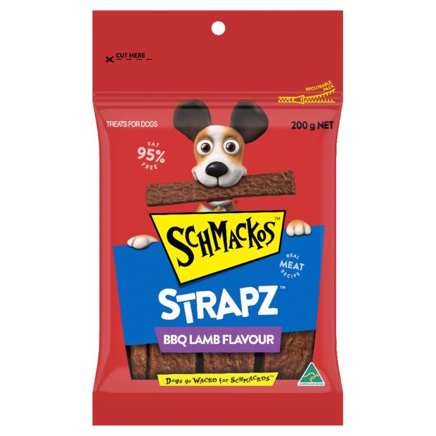 Schmackos Strapz Dog Treat Bbq Lamb