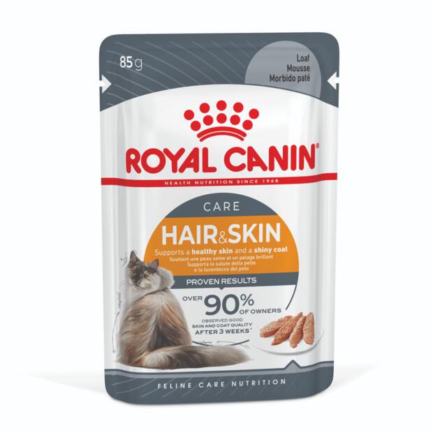 Royal Canin Hair And Skin Loaf Adult Wet Cat Food Pouches