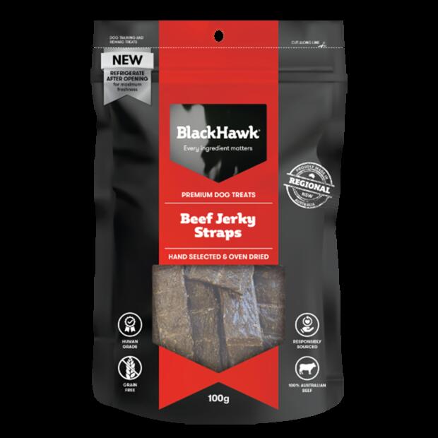 Black Hawk Beef Straps Dog Treats