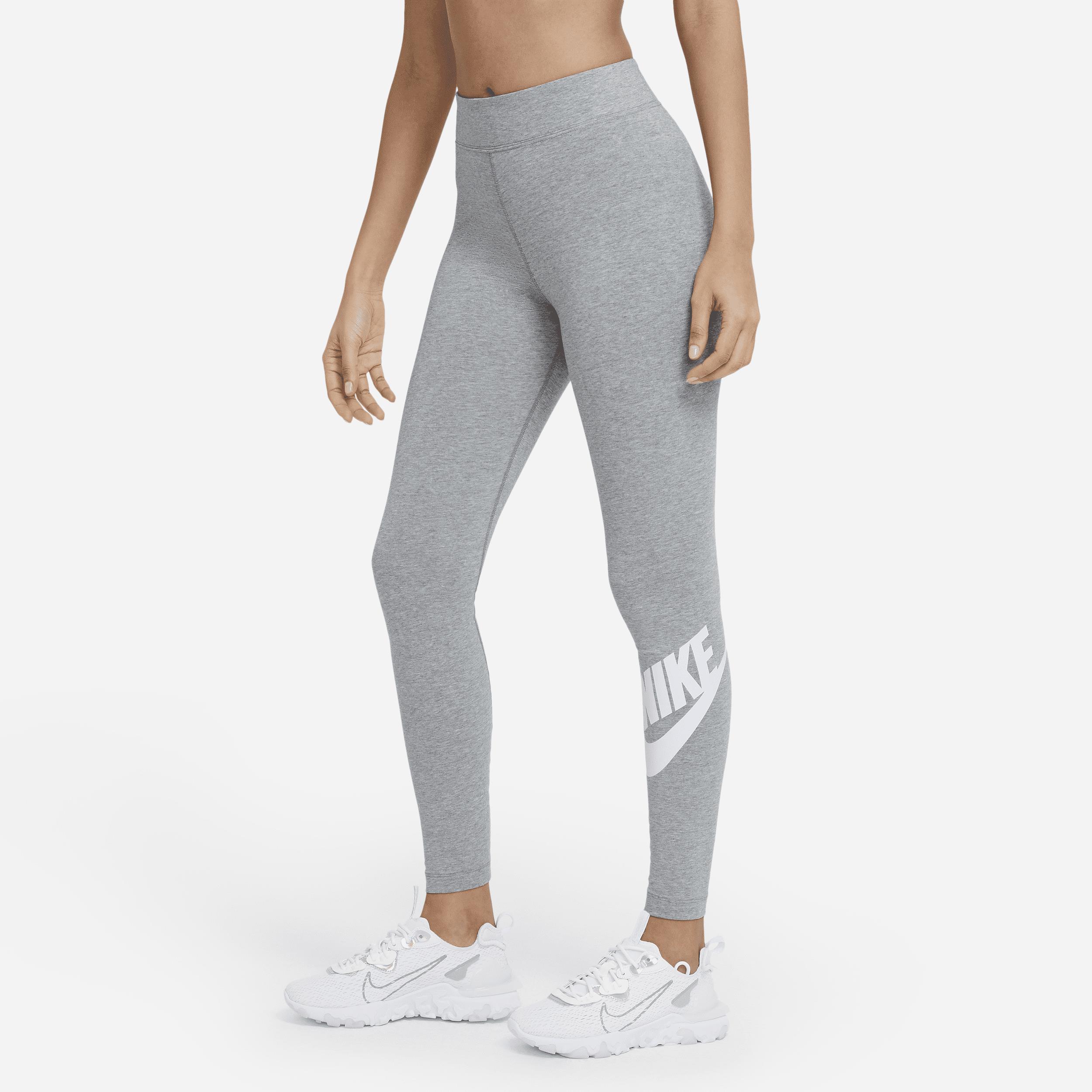 Nike Sportswear Essential Women's High-Waisted Logo Leggings - Grey