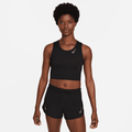 Nike Dri-FIT Race Women's Cropped Running Tank Top - Black - 50% Recycled Polyester