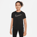Nike One Older Kids' (Girls') Dri-FIT Short-Sleeve Training Top - Black - 50% Recycled Polyester