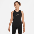 Nike One Older Kids' (Girls') Dri-FIT Training Tank Top - Black - 50% Recycled Polyester