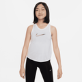 Nike One Older Kids' (Girls') Dri-FIT Training Tank Top - White - 50% Recycled Polyester