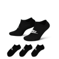 Nike Sportswear Everyday Essential No-Show Socks (3 Pairs) - Black - 50% Recycled Polyester